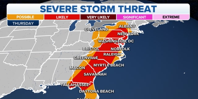 Severe Weather Threat Shifts To East Coast As Winter Event Moves Over ...