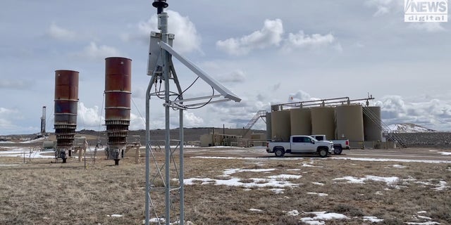 Well producing natural gas on Jonah Field in Wyoming.