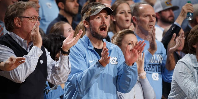 Eric Church attends a North Carolina Tar Heels basketball game against Duke in 2018.