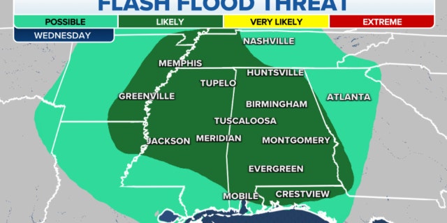 Flash flood threat