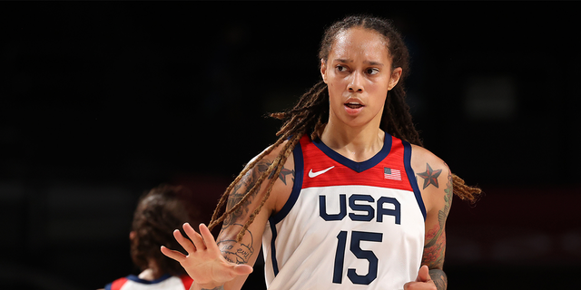 Brittney Griner during the first half of a game
