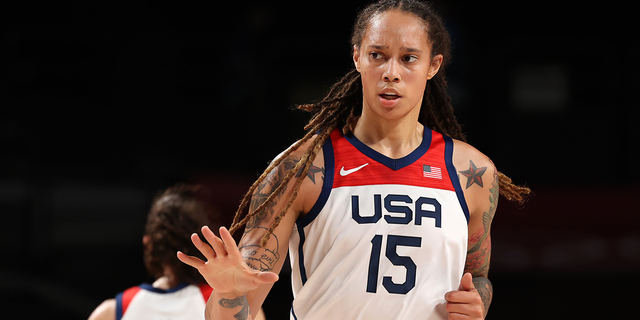 Brittney Griner during the first half of a game