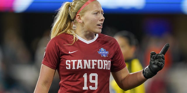Stanford Cardinal goalkeeper Katie Meyer #19 during a game between UNC and Stanford Soccer W at Avaya Satdium on Dec. 8, 2019 in San Jose, California.