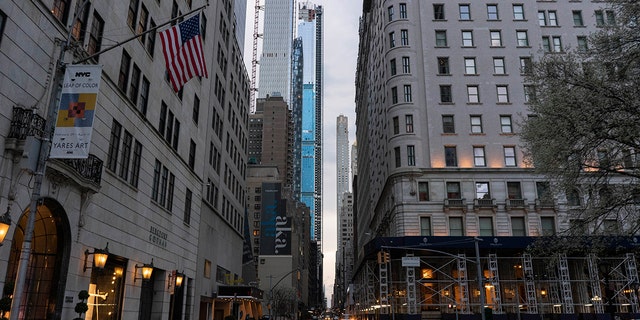 The 5th Avenue area is completely empty on Friday, March 2020 in New York, NY. The city officially announced the closure of all non-essential businesses and implemented a lockdown order earlier in the week. 