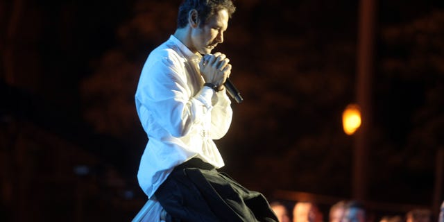 Okean Elzy band leader Sviatoslav Vakarchuk performs during the Ark Ukraine: Ten Centuries of Ukrainian Music concert in Mykhailivska Square in celebration of the 30th anniversary of Ukraine's independence, Kyiv, capital of Ukraine.