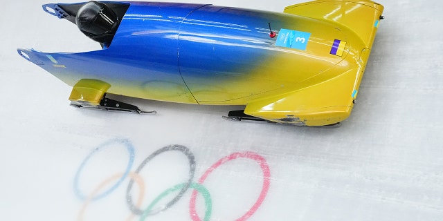 Olympics, bobsleigh, monobob, women, 3rd heat, at the National Sliding Centre, Lidija Gunko of Ukraine in action.