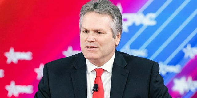 Michael Dunleavy, governor of Alaska, speaks during the Conservative Political Action Conference (CPAC) in Orlando, Florida, U.S., on Friday, Feb. 25, 2022.