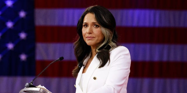Tulsi Gabbard, former Representative from Hawaii, speaks during the Conservative Political Action Conference (CPAC) in Orlando, Florida, US, on Friday, Feb.  25, 2022.