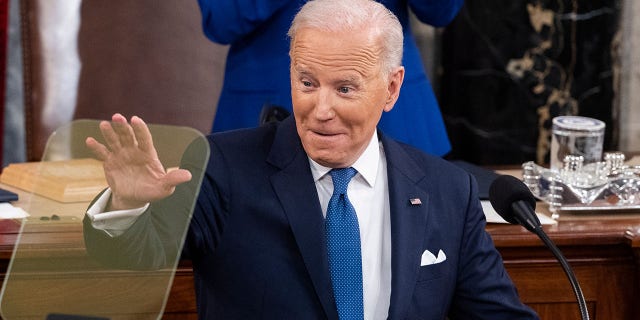 U.S. President Joe Biden during a State of the Union address at the U.S. Capitol in Washington, D.C., U.S., on Tuesday, March 1, 2022.