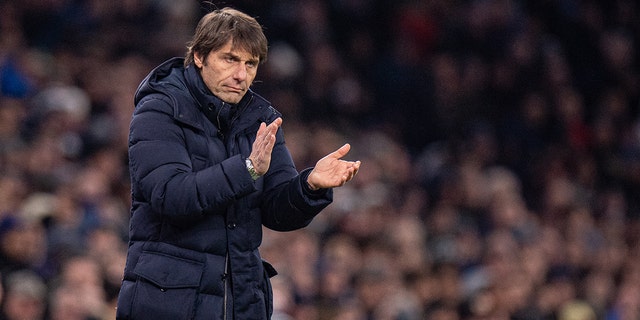 Manager Antonio Conte of Tottenham Hotspur during the Premier League match between Tottenham Hotspur and Everton at Tottenham Hotspur Stadium on March 7, 2022 in London, United Kingdom. 