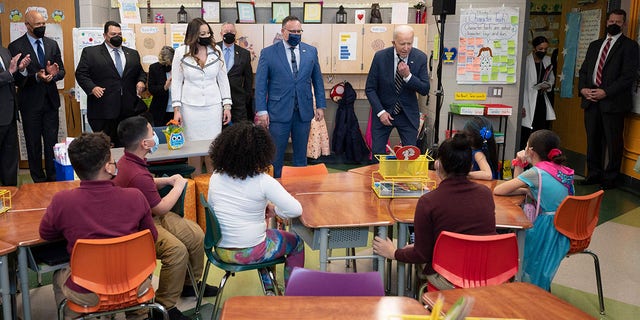 President Biden tours art after-school programs at Luis Munoz Marin Elementary School in Philadelphia March 11, 2022.