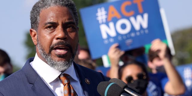 US Rep. Steven Horsford, D-Nev., speaks on infrastructure and climate change during a news conference outside the Capitol on August 23, 2021 in Washington, DC.