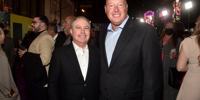 Chairman, Disney Studios Content Alan Bergman and CEO of Disney Bob Chapek attend the world premiere of Walt Disney Animation Studios' Encanto at El Capitan Theatre in Hollywood, California (Photo by Alberto E. Rodriguez/Getty Images for Disney)