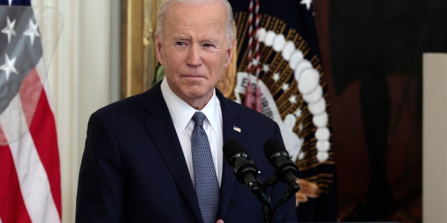 WASHINGTON, DC - FEBRUARY 28: U.S President Joe Biden gives remarks at a Black History Month celebration event in the East Room of the White House on February 28, 2022 in Washington, DC. (Photo by Anna Moneymaker/Getty Images)