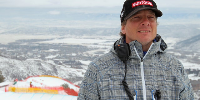 Peter Foley watches training prior to snowboard cross qualification during the Sprint U.S. Grand Prix at The Canyons Ski Resort on February 10, 2012, in Park City, Utah.