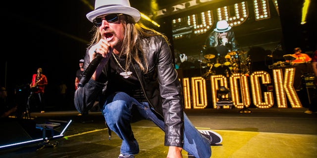 Kid Rock performs at DTE Energy Center on August 20, 2013, in Clarkston, Michigan. 