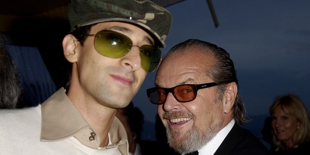 Adrien Brody and Jack Nicholson during Cannes 2002 - New Line Cinema's ‘About Schmidt’ party in Cannes, France.