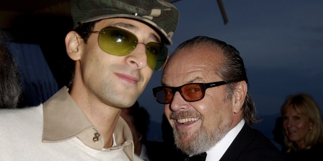 Adrien Brody and Jack Nicholson during Cannes 2002 - New Line Cinema's ‘About Schmidt’ party in Cannes, France.