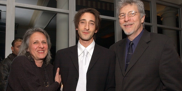 Adrien Brody with his parents during New York premiere of Roman Polanski's ‘The Pianist'.
