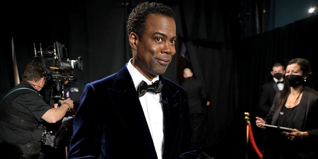Chris Rock is seen backstage at the 94th Academy Awards at Dolby Theater on March 27, 2022 in Hollywood, California.