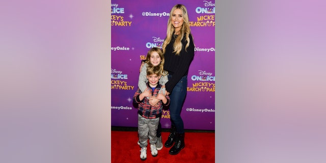 (L-R) Brayden El Moussa, Taylor El Moussa, and Christina Haack attend the 2019 Disney On Ice 'Mickey's Search Party' at Staples Center on December 13, 2019, in Los Angeles, California.