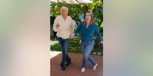 Dick Van Dyke and Arlene Silver dancing at home in Malibu, California.
