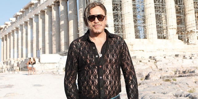 Mickey Rourke visits the Acropolis on Sept. 10, 2020, in Athens, Greece.