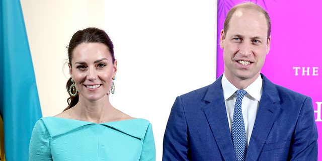 Catherine Duchess of Cambridge attends a meeting with the Prime Minister of The Bahamas, Philip Davis on March 24th, 2022 at his office in Nassau.