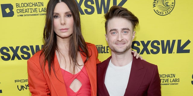 Sandra Bullock and Daniel Radcliffe attend the premiere of "The Lost City" during the 2022 SXSW Conference and Festivals on March 12, 2022, in Austin, Texas.