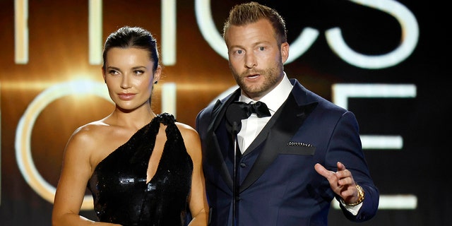 (L-R) Veronika Khomyn and Sean McVay speak onstage during the 27th Annual Critics Choice Awards at Fairmont Century Plaza on March 13, 2022, in Los Angeles, California. 