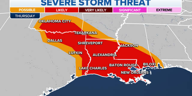 Gulf Coast severe storm threat