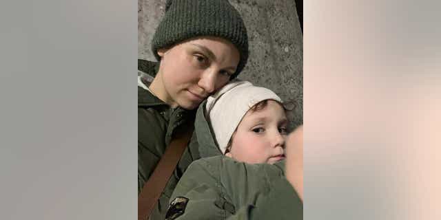 Petro's wife Mariia Tsymbalistyi hiding underground with their young son while Russia attacks Ukraine.