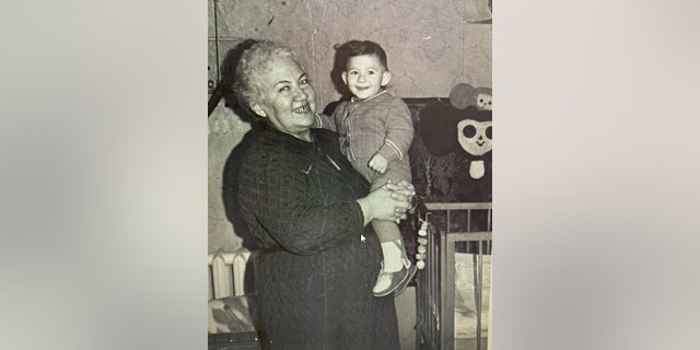 Stella Binkenvich and her grandmother in Donetsk.