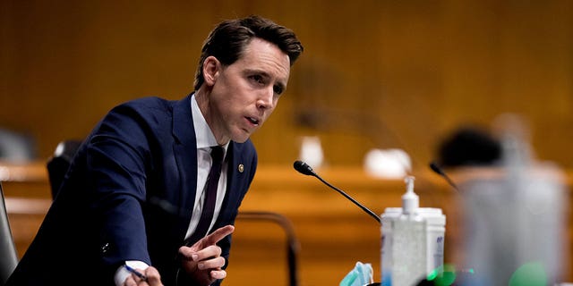 Sen. Josh Hawley, (R-MO), speaks during a Senate Judiciary Committee hearing on Capitol Hill in Washington, D.C., on June 9, 2020.