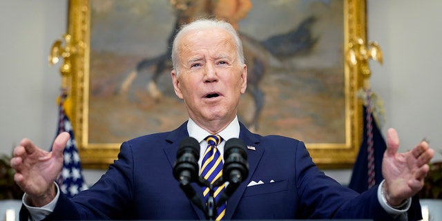 President Biden announces a ban on Russian oil imports, toughening the toll on Russia's economy, Tuesday, March 8, 2022. 