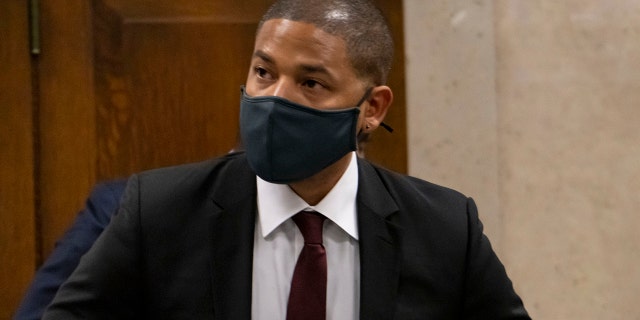 Jussie Smollett appears at his sentencing hearing on March 10.