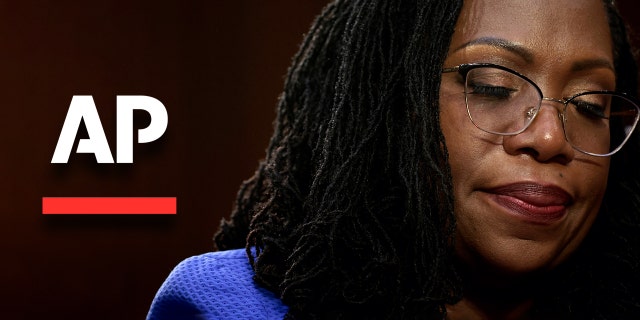 WASHINGTON, DC - MARCH 23: U.S. Supreme Court nominee Judge Ketanji Brown Jackson becomes emotional as Sen. Alex Padilla (D-CA) speaks during her confirmation hearing before the Senate Judiciary Committee in the Hart Senate Office Building on Capitol Hill March 23, 2022 in Washington, DC.