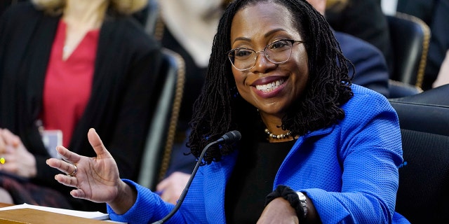 Supreme Court nominee Judge Ketanji Brown Jackson testifies before the Senate Judiciary Committee on Capitol Hill, Wednesday, March 23, 2022.