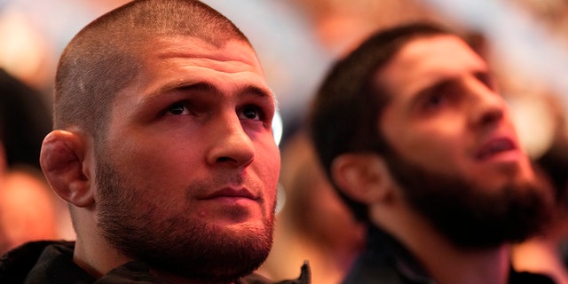 Former UFC welterweight champion Khabib Nurmagomedov during the UFC 272 event March 5, 2022, in Las Vegas.