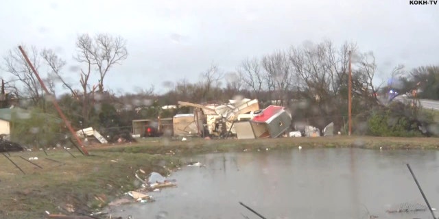 A tornado in Kingston, Oklahoma. (Courtesy KOKH-TV)