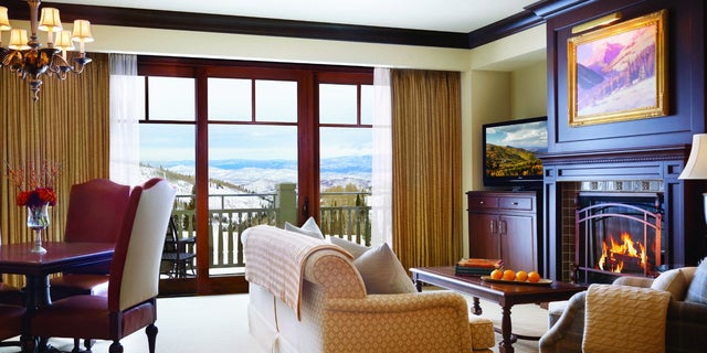 One bedroom at Deer Valley offers mountain views.