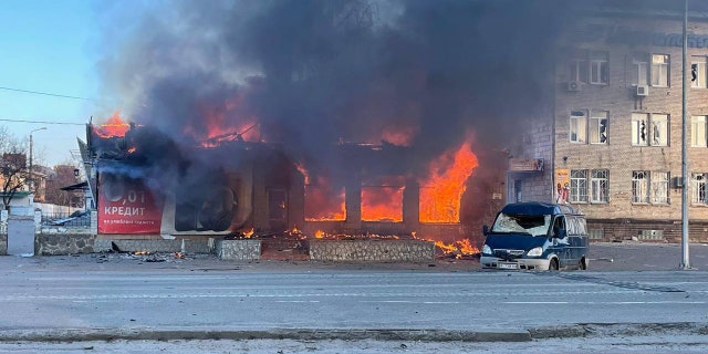 Ukraine's National Police said seven people are dead and five wounded in a mortar strike east of Kyiv, in Makariv. (National Police of Ukraine)