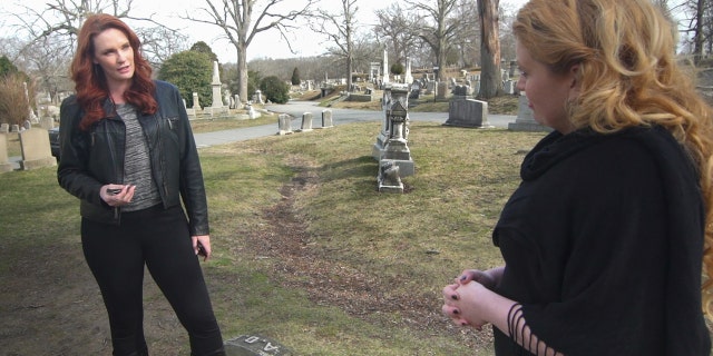 Jennifer Marshall and Stephanie Bingham, pictured left to right, on "Mysteries Decoded." In addition to her work as an actress, Marshall has her own private investigation company.