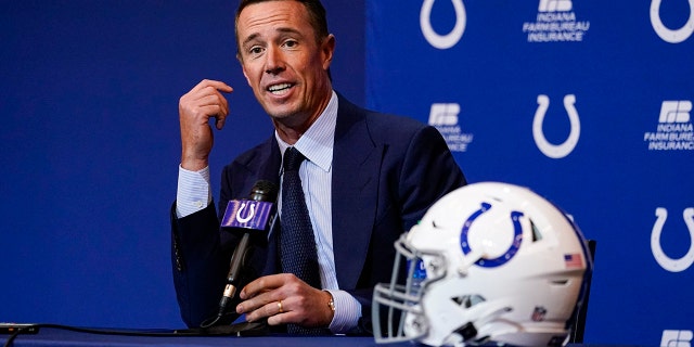 Indianapolis Colts quarterback Matt Ryan speaks during a press conference at the NFL team's practice facility in Indianapolis, Tuesday, March 22, 2022.