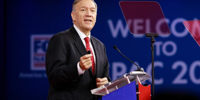 Michael Pompeo, former U.S. secretary of state, speaks during the Conservative Political Action Conference (CPAC) in Orlando, Florida, on Friday, Feb. 25, 2022.