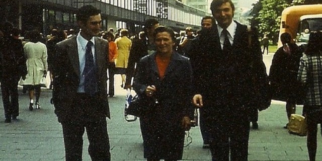 Jack Barsky (right) with his mother, center, and his KBG handler, named Sergej