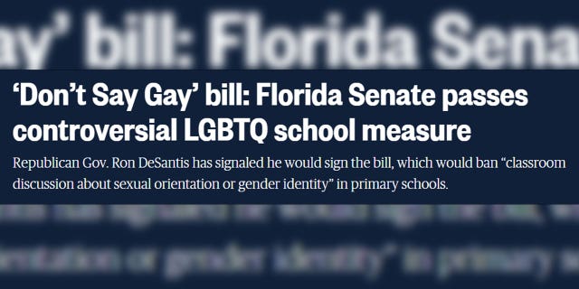 NBC was one of many media outlets that labeled DeSantis' education bill as the "Don't Say Gay" bill.