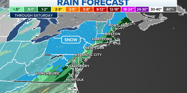 Northeastern rain forecast