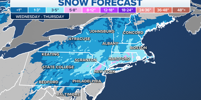 Northeast snow forecast