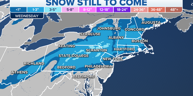 Northeastern snow still to come